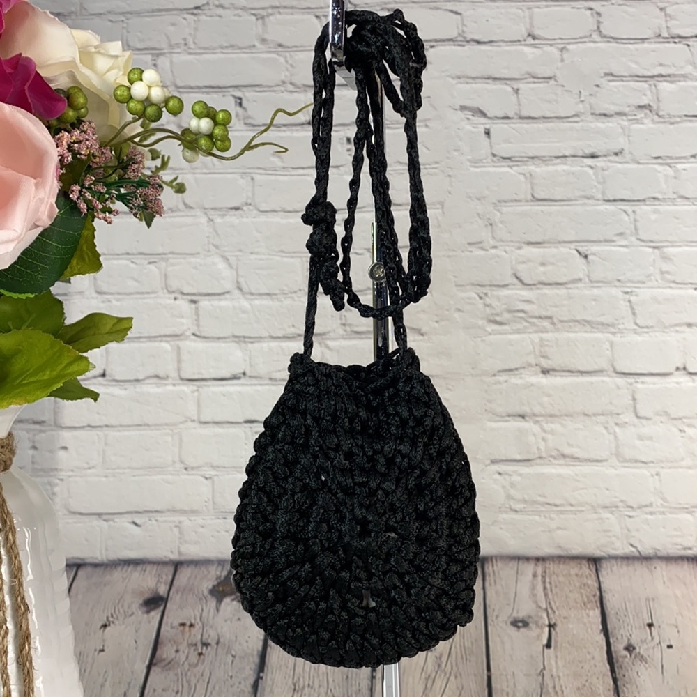 Beautifully Simple Black Crochet Shoulder/Crossbody Bag - Picture 1 of 17